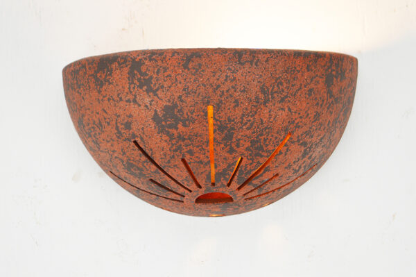 Sunrise design with amber mica lens in Copper Brick color-Small Bowl for the Indoor Only-120 232 694 91AM