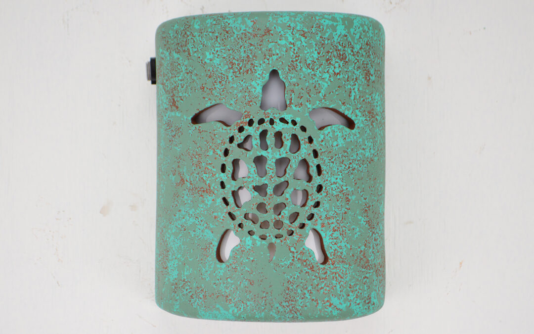 Sea Turtle light with Raw Turquoise color for the indoor or outdoor