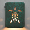 Sea Turtle light with Raw Turquoise color for the indoor or outdoor lit